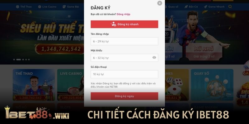 Chi tiết cách đăng ký IBET88