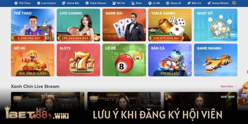 Lưu ý khi đăng ký hội viên