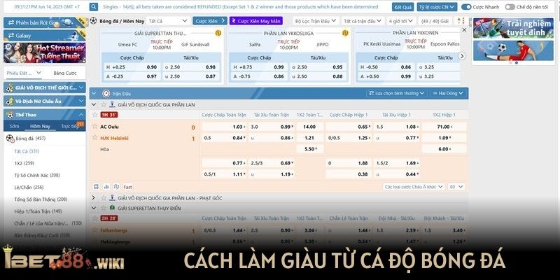 Cách làm giàu từ cá độ bóng đá