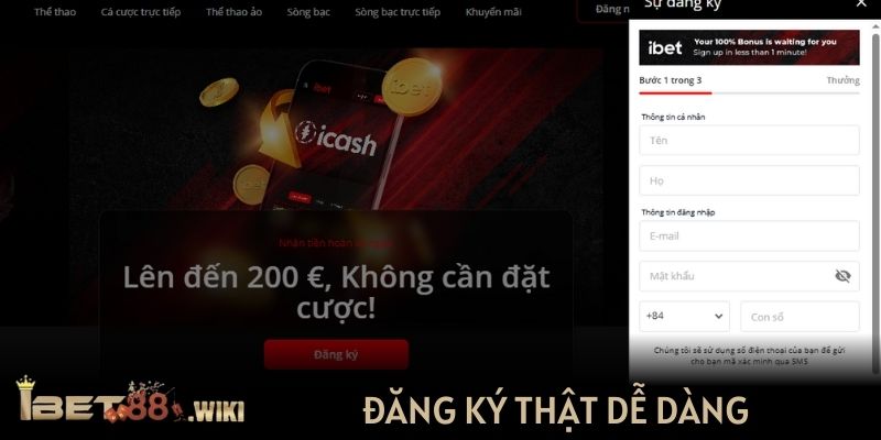 Đăng ký IBET88 thật dễ dàng