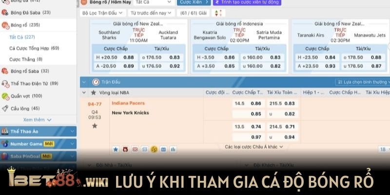 Lưu ý khi tham gia cá độ bóng rổ online